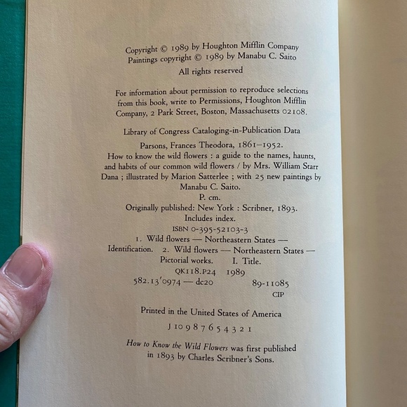Houghton Mifflin Teal Cloth How to Know the Wild Flowers 1989 Hardcover OS - Picture 8 of 14